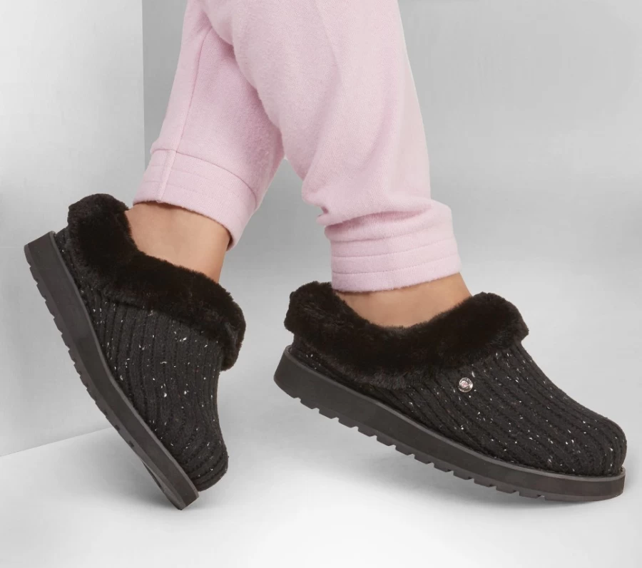 SKECHERS Women's Black Bobs Keepsakes - Instant Flash Comfortable Sneakers