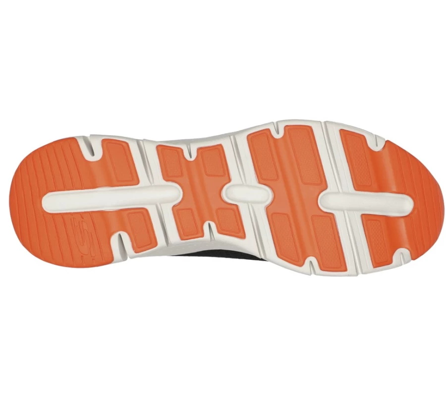 SKECHERS Men's Arch Fit - Takar Sneakers in Black & Orange for Comfort & Support