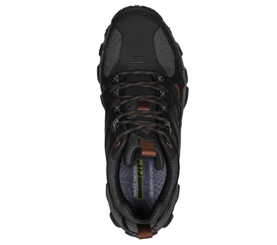SKECHERS Men's Xander Relaxed Fit Ridge Top Sneakers - Black / Charcoal Casual Shoes