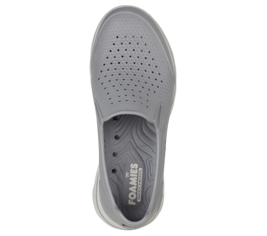 SKECHERS Men's Gowalk 5 Easy Going Slip-On Sneakers in Gray - Lightweight Foam Cushioning Walking Shoes