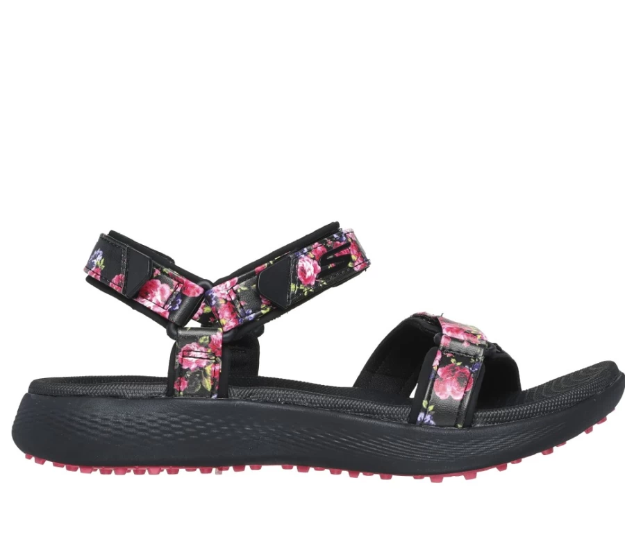 SKECHERS Women's Go Golf 600 Sandal - Black & Multi Color Garden Style Comfort Shoes