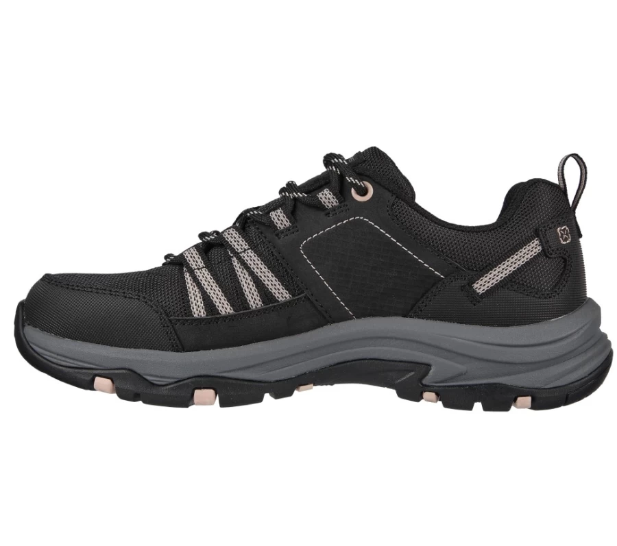 SKECHERS Women's Trego - Drift-In Relaxed Fit Sneakers in Black & Light Pink