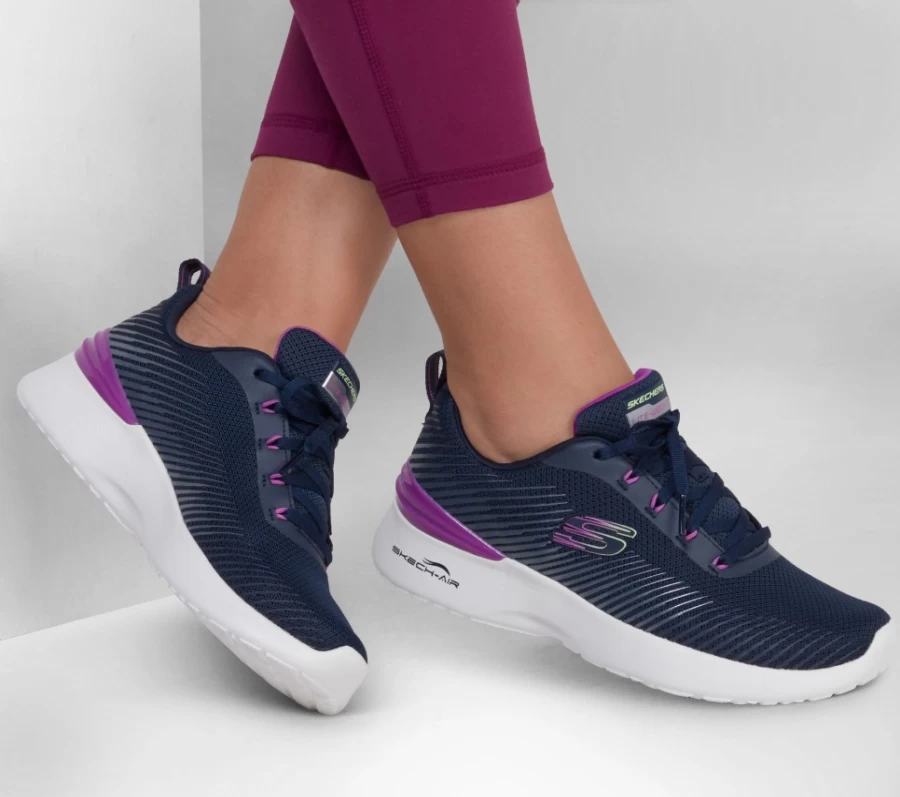 SKECHERS Women's Skech-Air Dynamight - Luminosity Sneakers in Navy/Purple