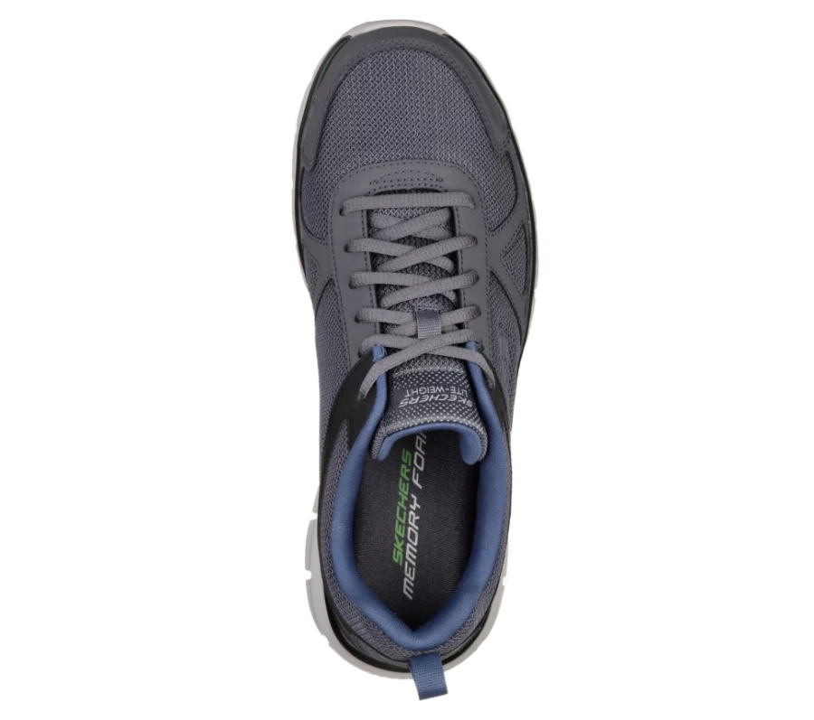 SKECHERS Men's Track Sneakers in Gray & Navy - Lightweight Running Shoes for Men
