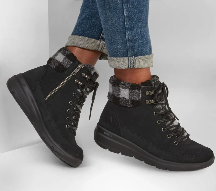SKECHERS Women's On-The-Go Glacial Ultra Sneakers in Black & Gray - Lightweight Walking Shoes