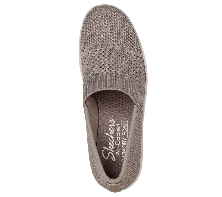 SKECHERS Women's Pier-Lite Wow Factor Sneakers in Dark Taupe - Lightweight Comfort Walking Shoes