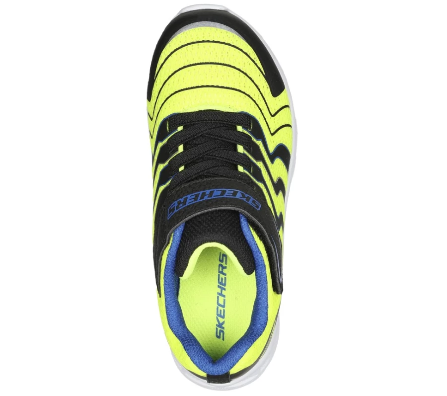 SKECHERS Kids Microspec II - Tromson Sneakers in Black, Yellow, Blue