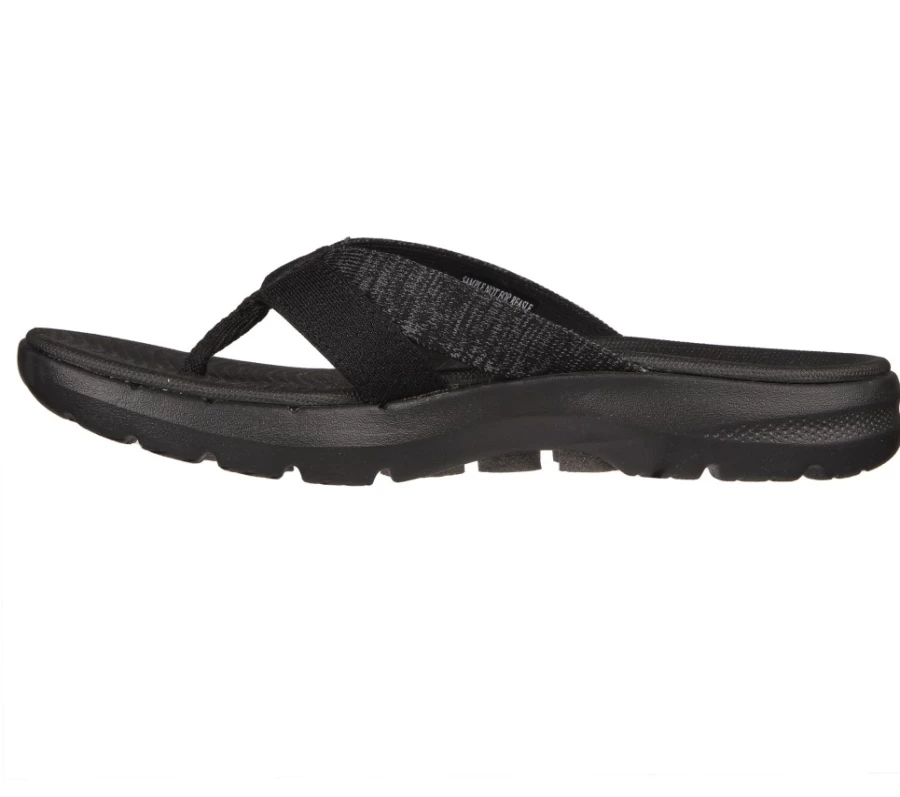 SKECHERS Women's Go Walk 6 Poise Sandals - Black & Gray Comfortable Walking Shoes