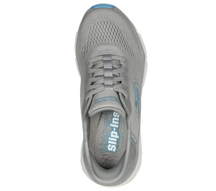 SKECHERS Women's Slip-Ins Max Cushioning Sneakers - Charcoal & Teal Mystic Passion Walking Shoes