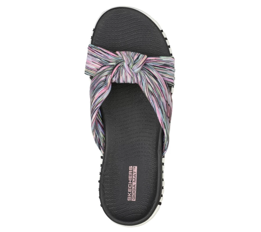 SKECHERS Women's Go Walk Smart Sandal - Elated in Black & Multi | Lightweight Comfort Walking Shoes
