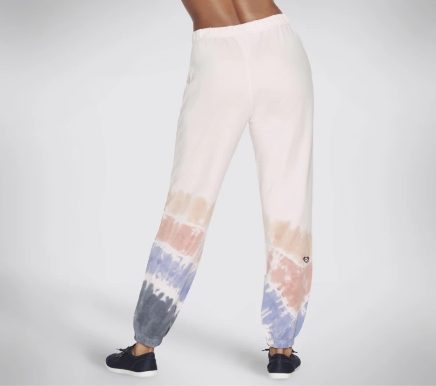 SKECHERS Women's Pink Crescent Tie Dye Jogger Pants - Bobs Comfort Fit Casual Lounge Wear
