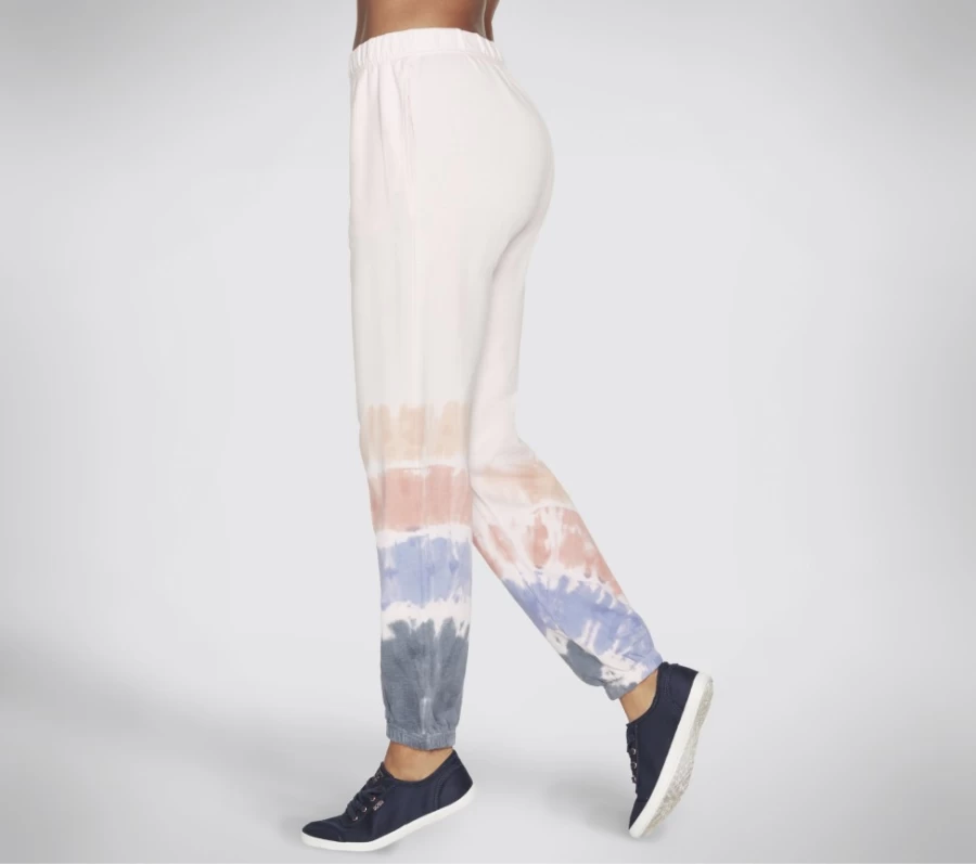 SKECHERS Women's Pink Crescent Tie Dye Jogger Pants - Bobs Comfort Fit Casual Lounge Wear