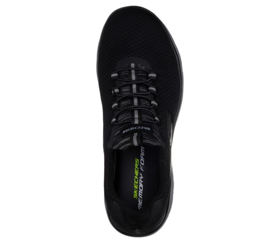 SKECHERS Men's Summits Sneakers in Black & Charcoal - Lightweight Walking Shoes