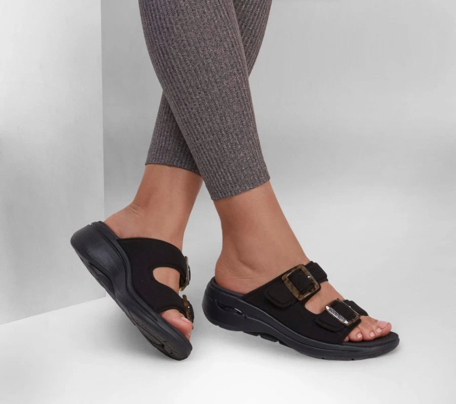 SKECHERS Women's Go Walk Arch Fit - Villa Tropic Slip-On Sneakers in Black