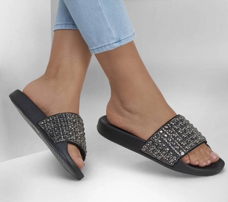 SKECHERS Women's Black Pop Ups - Everyday Glam Sneakers