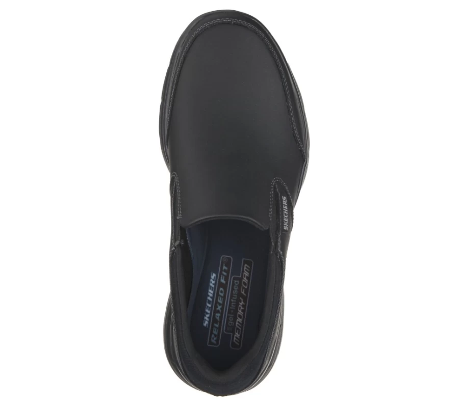 SKECHERS Men's Relaxed Fit Glides Slip-On Sneakers in Black - Comfortable Casual Shoes