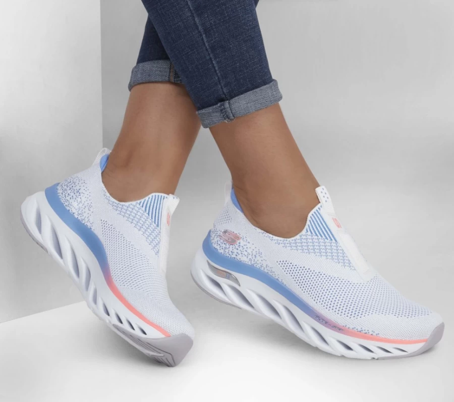 SKECHERS Women's Arch Fit Glide-Step Sneakers in White & Multi Color for Comfort & Support