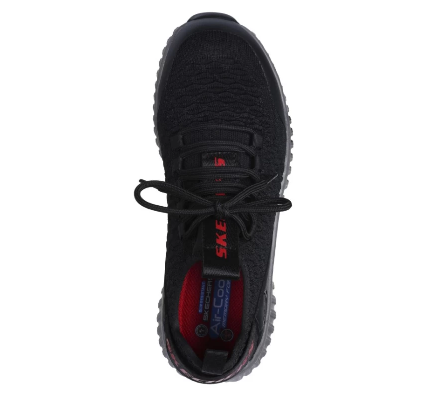 SKECHERS Men's Cicades - Korbyn Composite Toe Work Shoe in Black/Gray