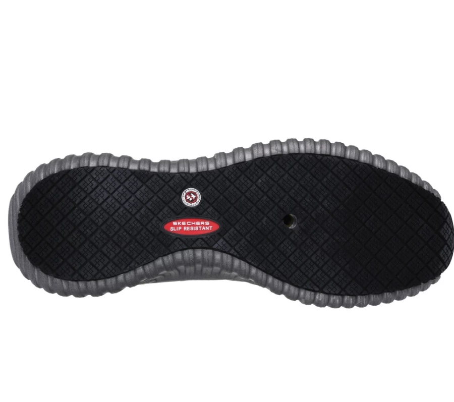SKECHERS Men's Cicades - Korbyn Composite Toe Work Shoe in Black/Gray