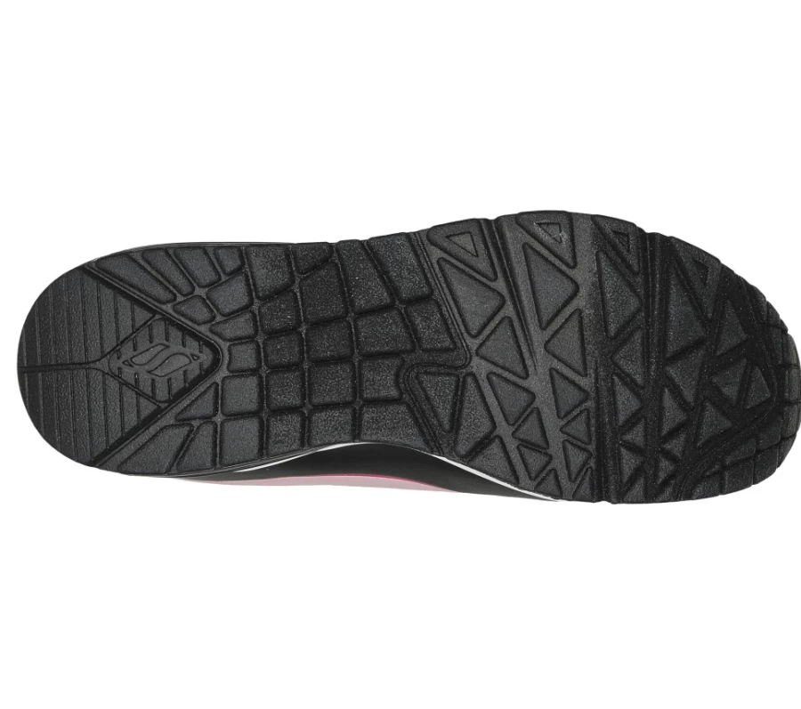 SKECHERS Women's Uno - Beso Sneakers in Black & Pink | DVF Style Comfort Shoes