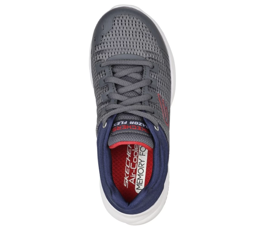 SKECHERS Kids Razor Flex - Skorvo Sneakers in Charcoal & Navy | Lightweight Comfortable Athletic Shoes