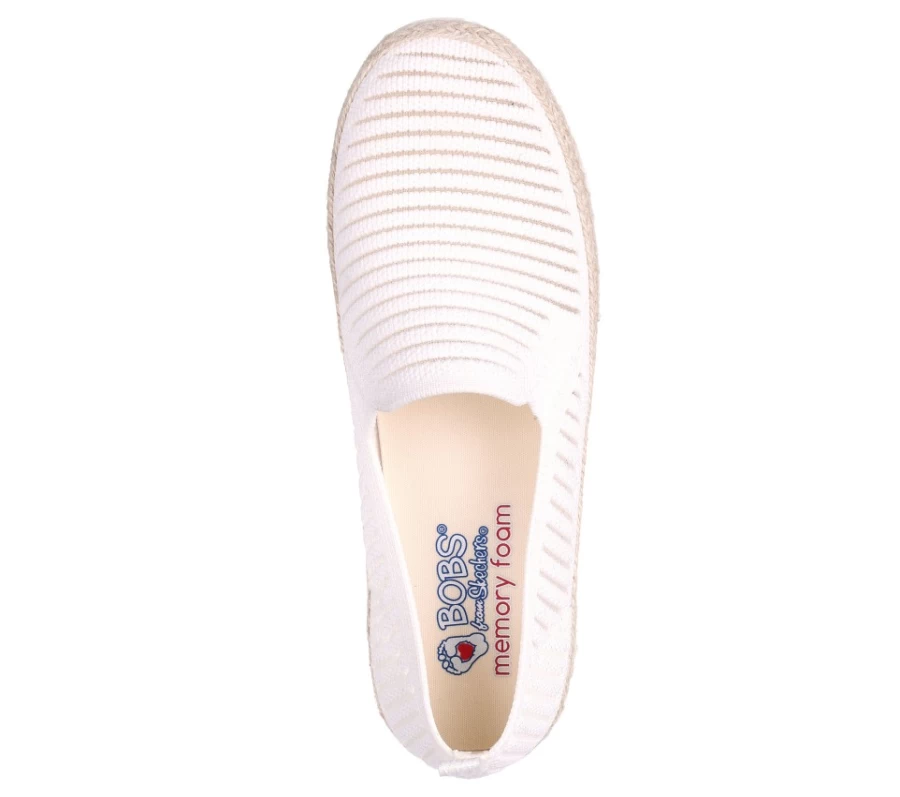 SKECHERS Women's Bobs Flexpadrille 3.0 Sparkling Sky Slip-On Sneakers in Off White | Comfortable Lightweight Sandals