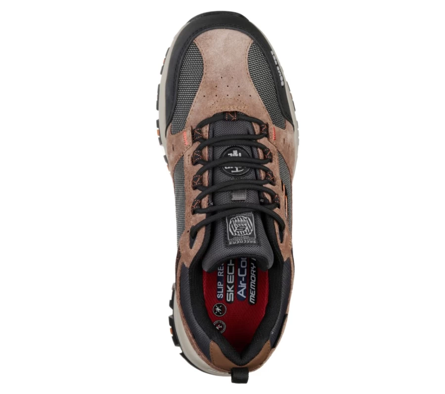 SKECHERS Men's Greetah Comp Toe Work Boots in Brown & Black - Durable Safety Shoes