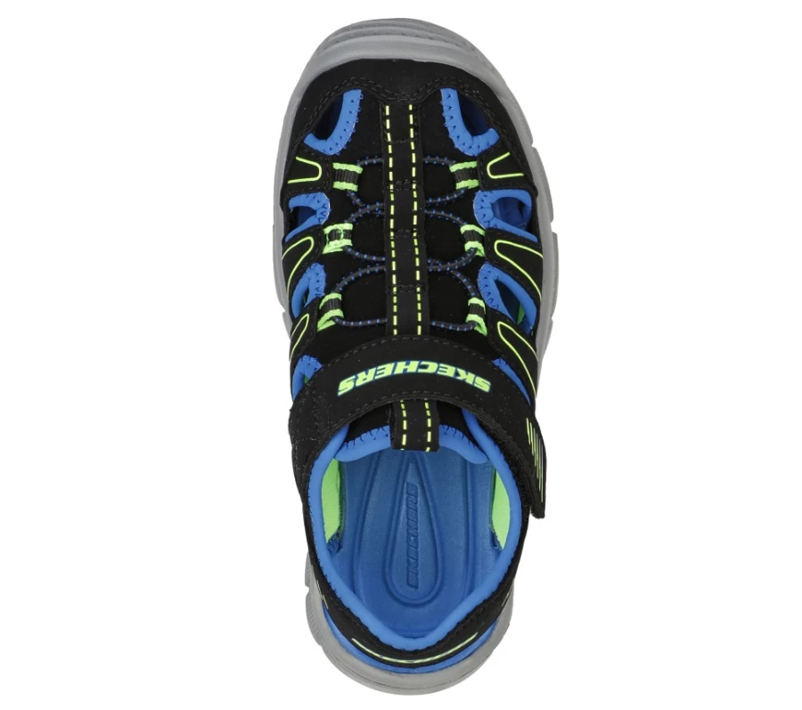 SKECHERS Kids Relix - Valder Sneakers in Black & Lime | Lightweight & Comfortable