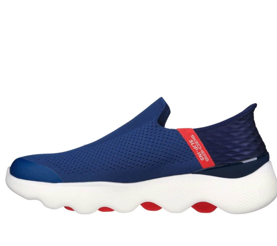 SKECHERS Men's Slip-Ins Go Walk Massage Fit Sneakers in Navy/Red - Comfortable Walking Shoes