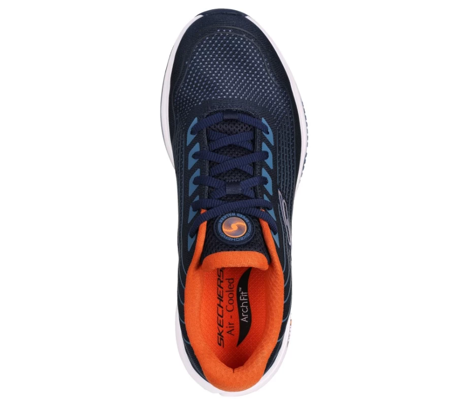 SKECHERS Men's Go Walk Speed Walker Walking Shoes - Navy/Orange Comfortable Lightweight Sneakers