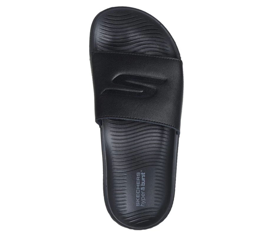 SKECHERS Women's Hyper Slide Sandals - Comfortable Black Slide Sandals for Women