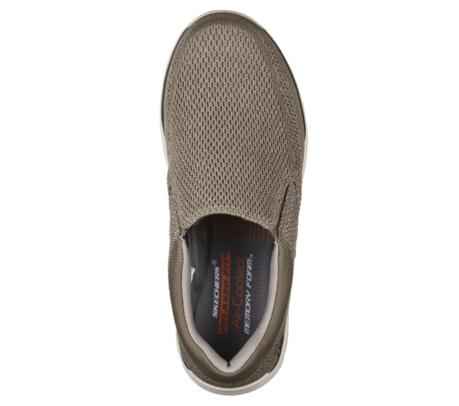 SKECHERS Men's Relaxed Fit Taupe Sneakers - Comfortable Casual Shoes