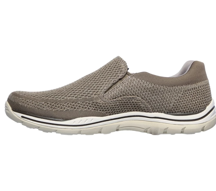 SKECHERS Men's Relaxed Fit Taupe Sneakers - Comfortable Casual Shoes
