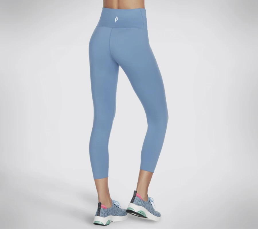 SKECHERS Women's Blue & Gray Gosculpt Wrap Front Scalloped 7/8 High-Waist Leggings