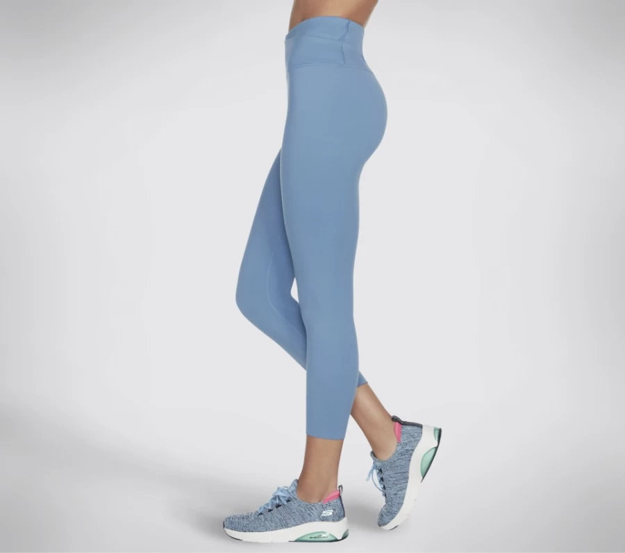 SKECHERS Women's Blue & Gray Gosculpt Wrap Front Scalloped 7/8 High-Waist Leggings