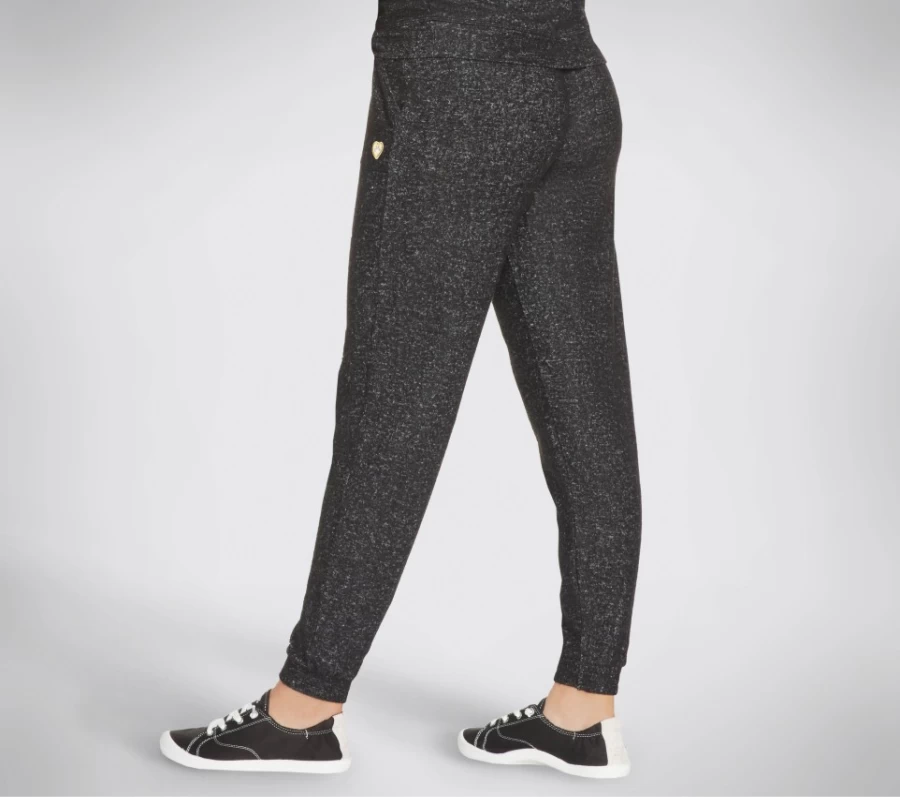 SKECHERS Women's Black & Charcoal Heart Cozy Jogger Pants - Bobs Apparel Comfortable Lounge Wear