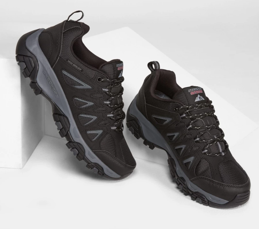 SKECHERS Men's Terrabite Hiking Shoes in Black / Charcoal - Durable Trail Footwear