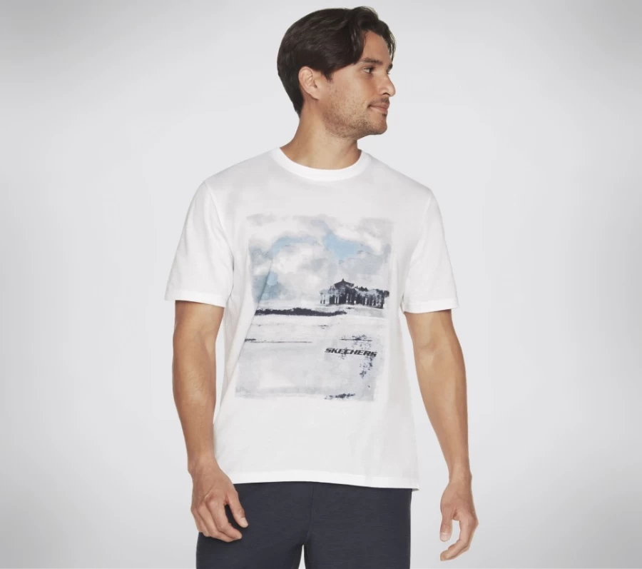 SKECHERS Men's Wave Break Tee - White Short Sleeve T-Shirt