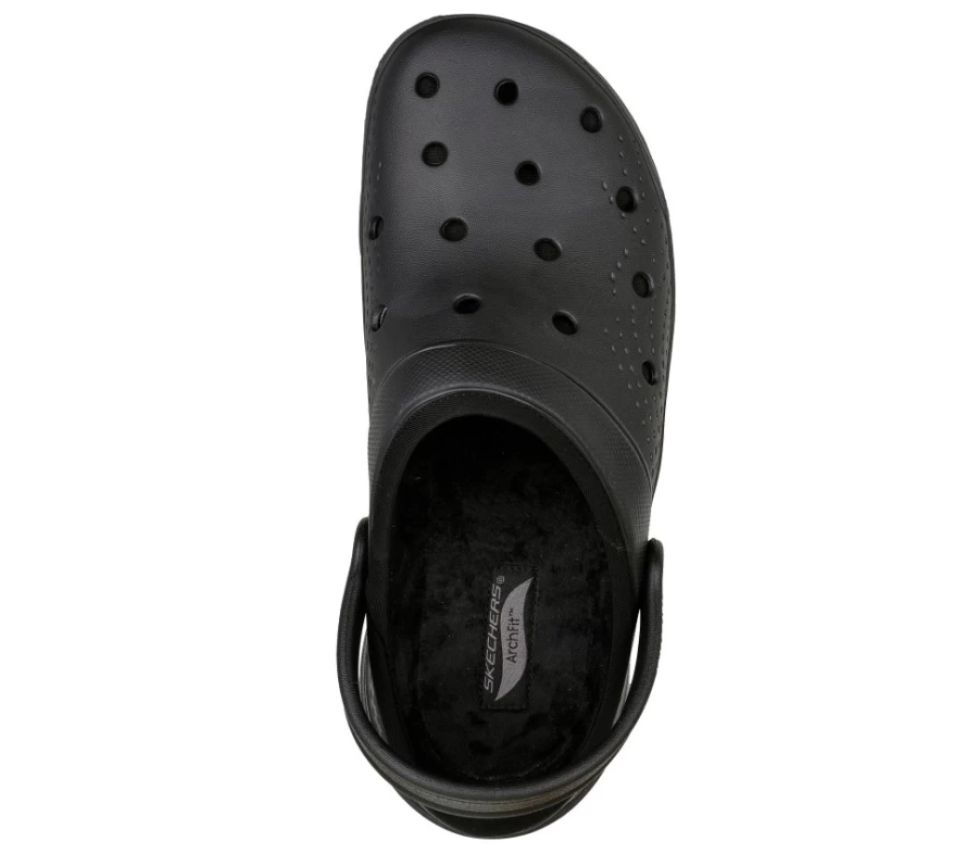 SKECHERS Men's Foamies Arch Fit Lined Slip-On Sneakers - Black Chillaxing Comfort Shoes