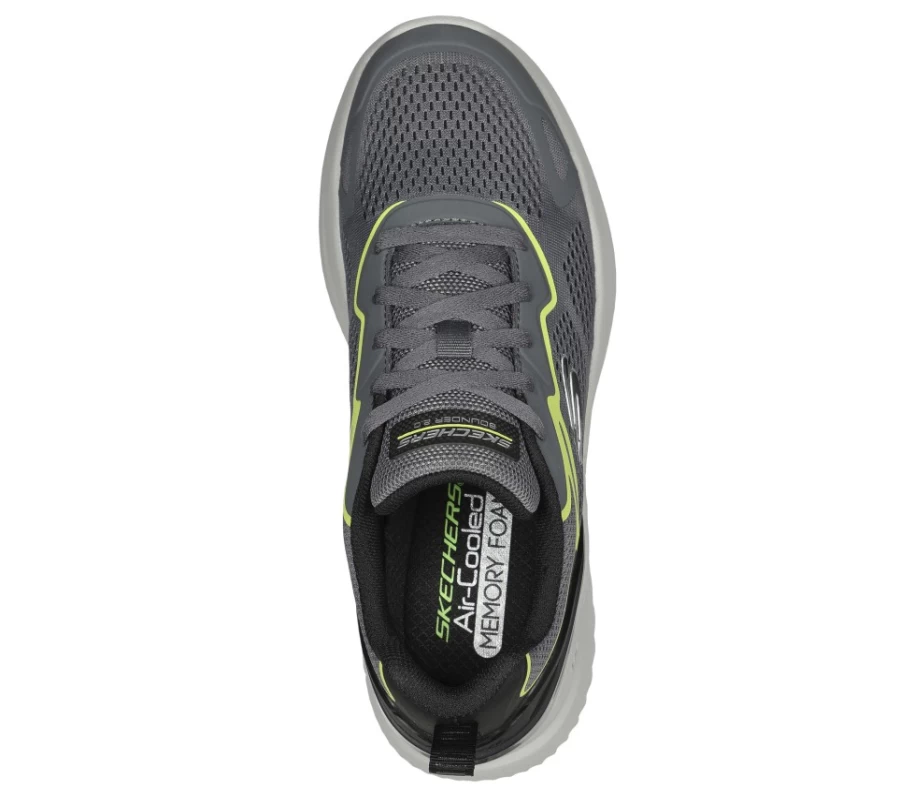 SKECHERS Men's Bounder 2.0 - Andal Sneakers in Charcoal & Lime