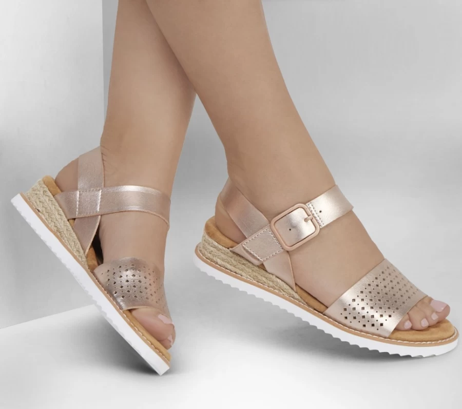SKECHERS Women's Rose Gold Glam Sneakers - Bobs Desert Kiss Goldie Collection