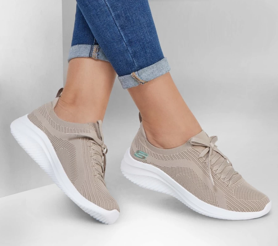 SKECHERS Women's Ultra Flex 3.0 Sneakers in Taupe - Lightweight Comfort Walking Shoes
