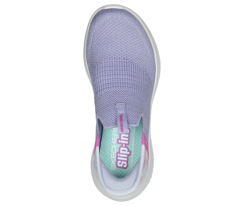 SKECHERS Kids Slip-Ins Ultra Flex 3.0 Sneakers - Lavender & Multi Color Wild Comfort Shoes