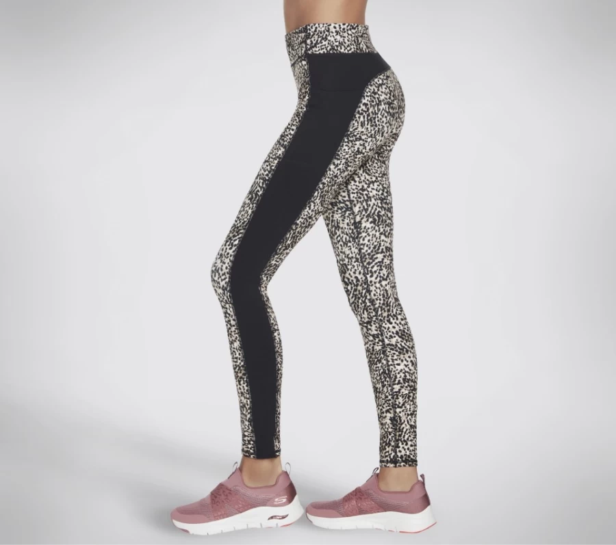 SKECHERS Women's Gostretch Mini Cheetah HW Legging in Brown/Tan