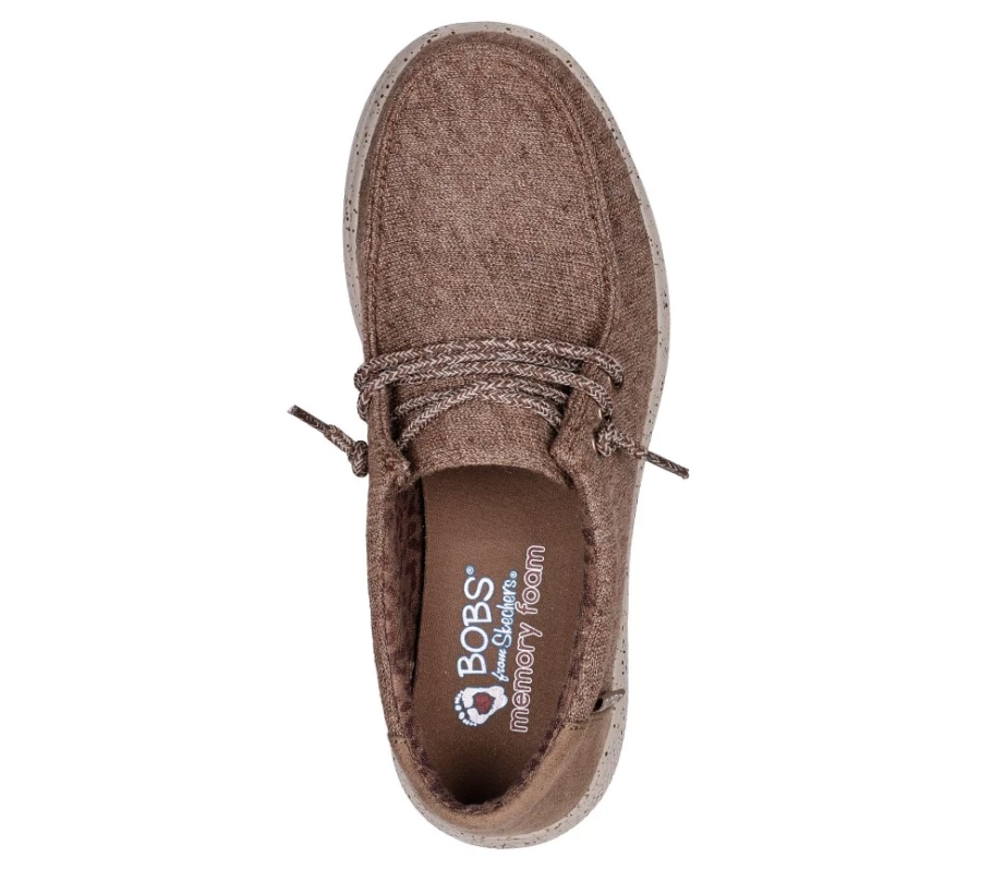 SKECHERS Women's Bobs Skipper - Wishful Willow Slip-On Shoes in Brown
