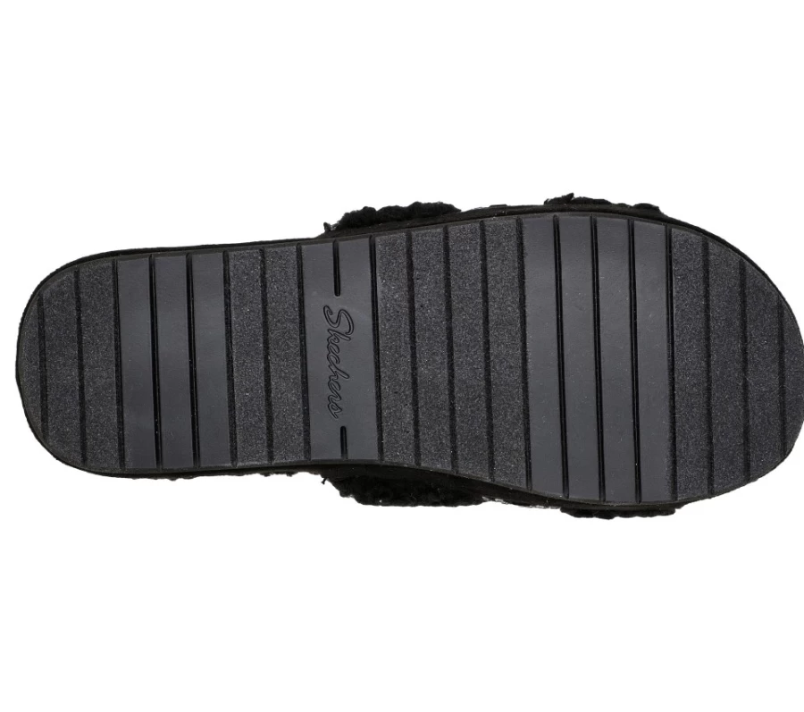 SKECHERS Women's Black Bling Cozy Slide Sandals - Comfortable & Stylish