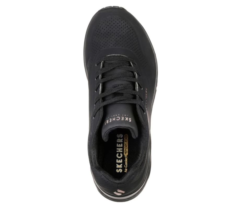 SKECHERS Women's Uno Stand On Air Sneakers in Black - Lightweight Comfortable Walking Shoes