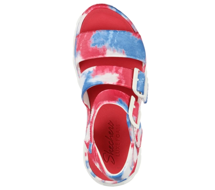 SKECHERS Women's Foamies D'Lites 2 Miss Independent Sneakers in White & Blue