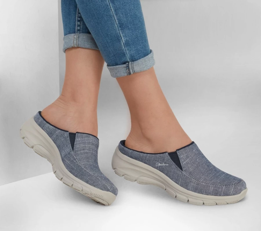 SKECHERS Women's Navy Relaxed Fit Easy Going Shore-Things Comfortable Shoes