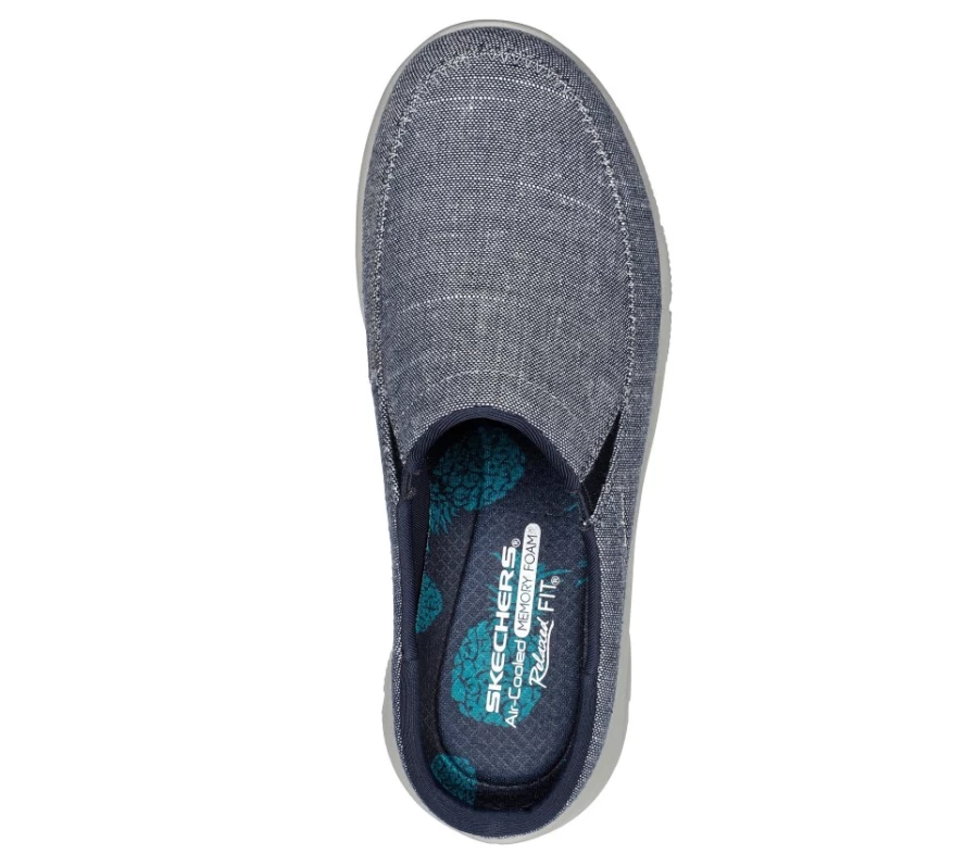 SKECHERS Women's Navy Relaxed Fit Easy Going Shore-Things Comfortable Shoes